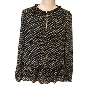 Nine West Long sleeve Polkadot blouse NWT